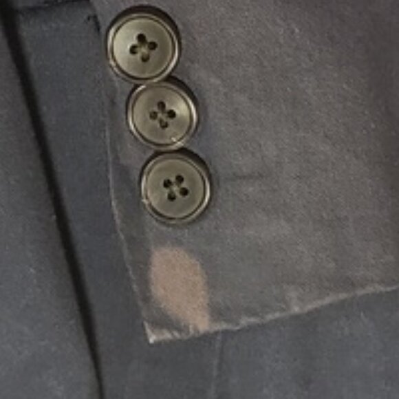 GAP Tailored Blazer Mens 42R Navy Checkered Trim Silk Hanky Y2K Academia Jacket - Picture 7 of 12